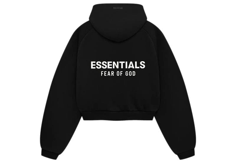 Fear of God Essentials Women's Fleece Cropped Hoodie Black