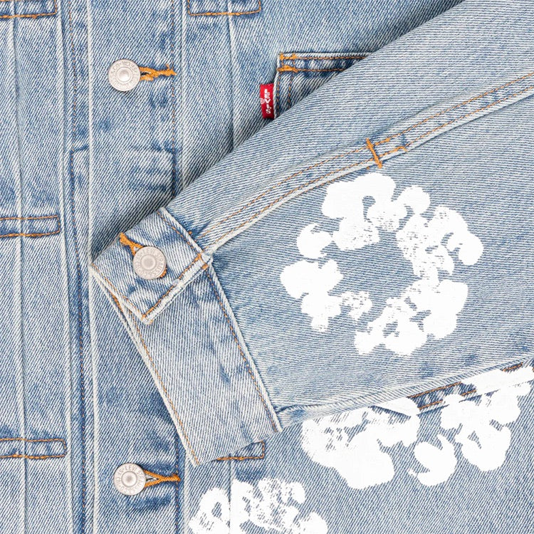 Denim Tears Type-2 All Over Wreath Trucker Jacket Light Was