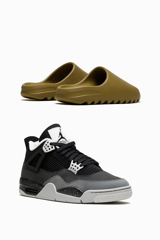 Jordan 4 ‘Black Cat’ x Yeezy Slide ‘Core’ Combo