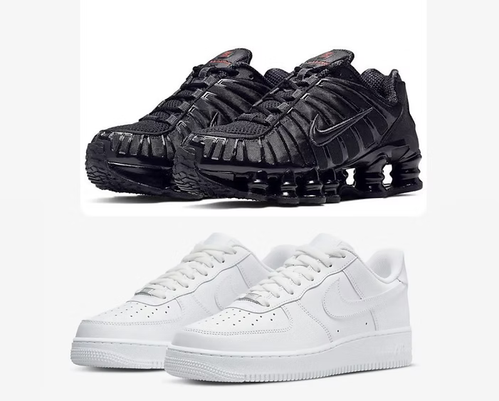 Nike Shox Black X Air Force 1 Combo