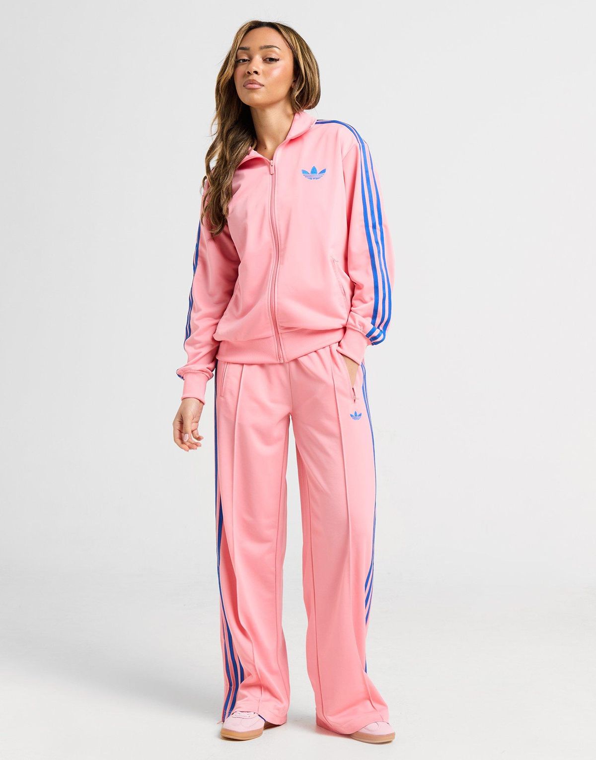 adidas Originals Firebird Loose track top in pink