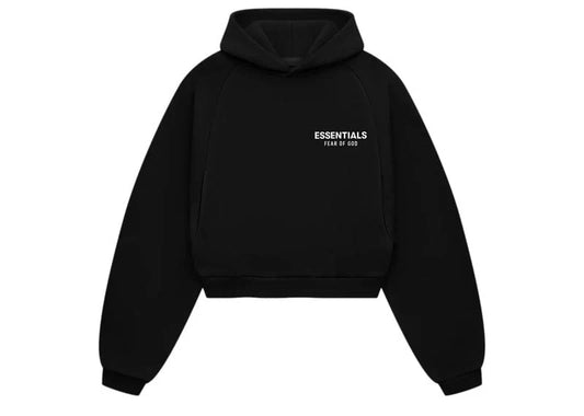 Fear of God Essentials Women's Fleece Cropped Hoodie Black